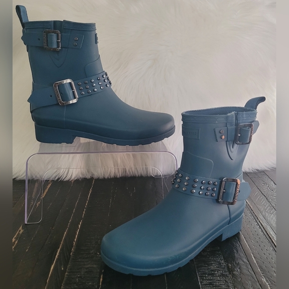 Hunter Refined Rockpool Stud Biker Boots Women\'s Size 5